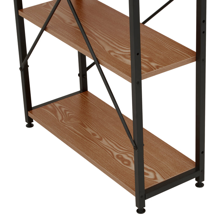 Laxton Desk in Red Pomelo Finish with Shelves