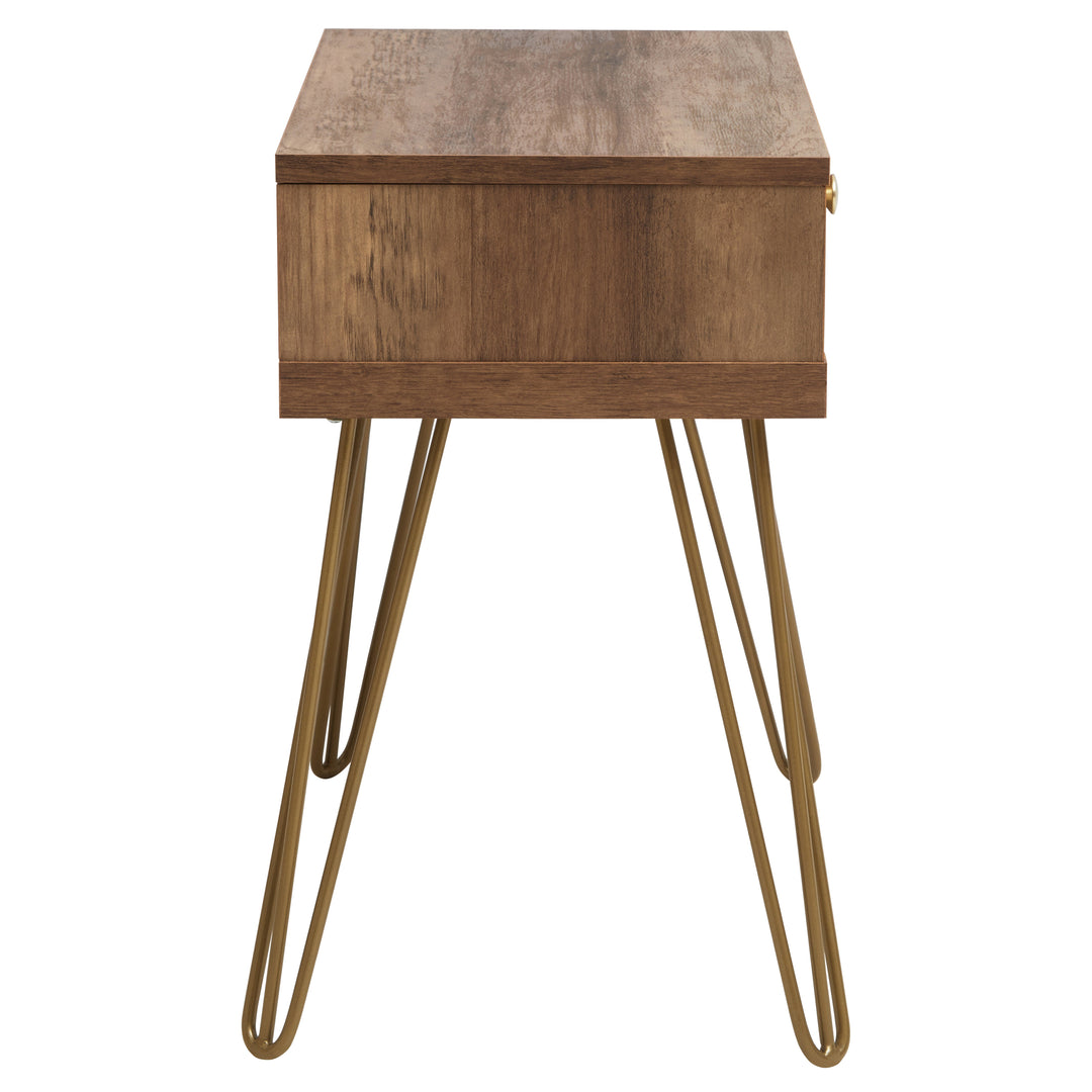Flori Side Table with Single Drawer and Hairpin Legs