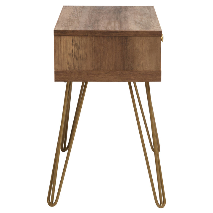 Flori Side Table with Single Drawer and Hairpin Legs