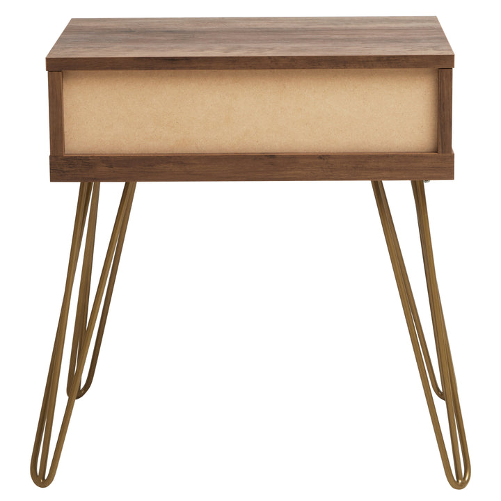 Flori Side Table with Single Drawer and Hairpin Legs