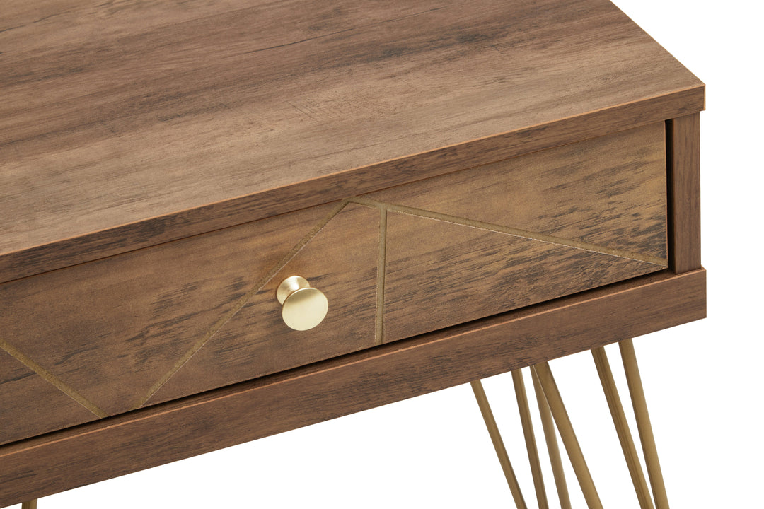 Flori Side Table with Single Drawer and Hairpin Legs