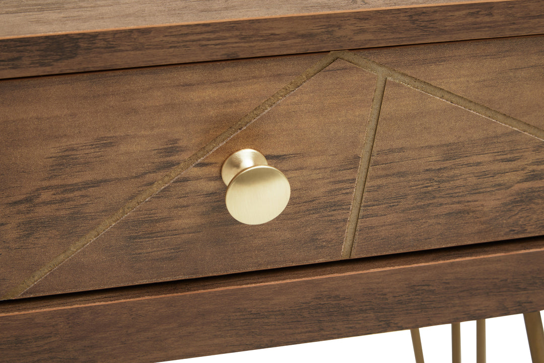 Flori Side Table with Single Drawer and Hairpin Legs