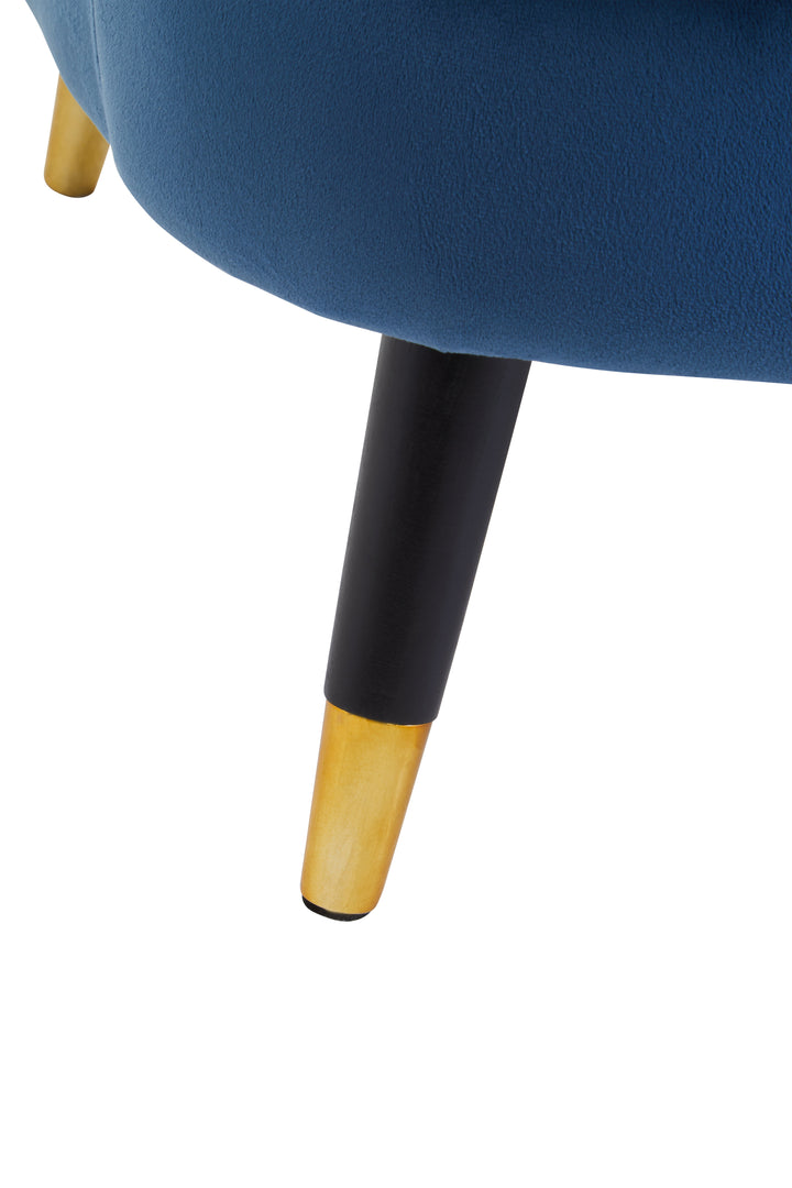 Loretta Curved Accent Chair in Midnight Blue Velvet
