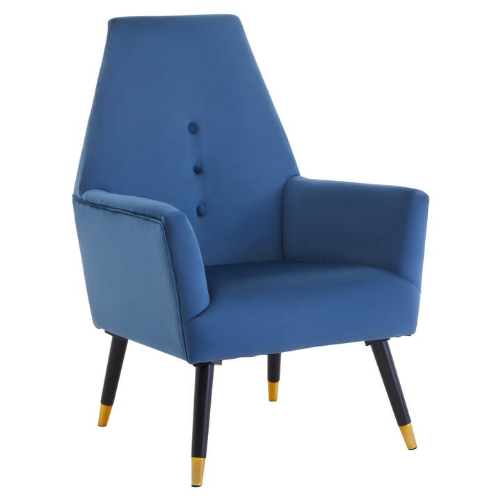 Loretta Button-Tufted Velvet Chair – Midnight Blue