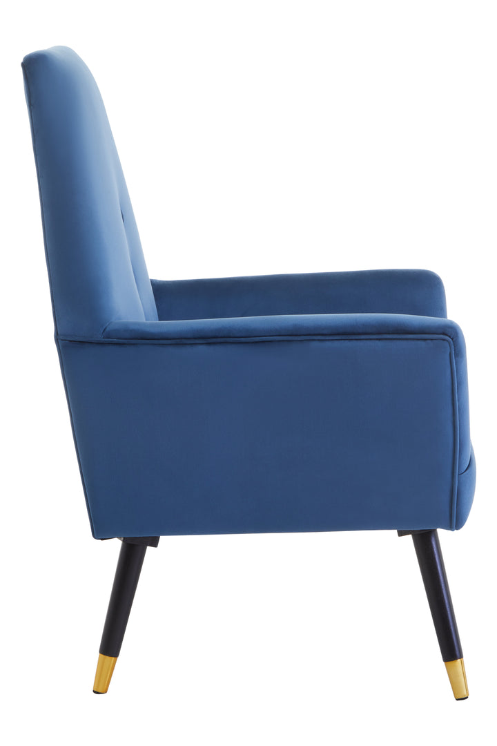 Loretta Button-Tufted Velvet Chair – Midnight Blue