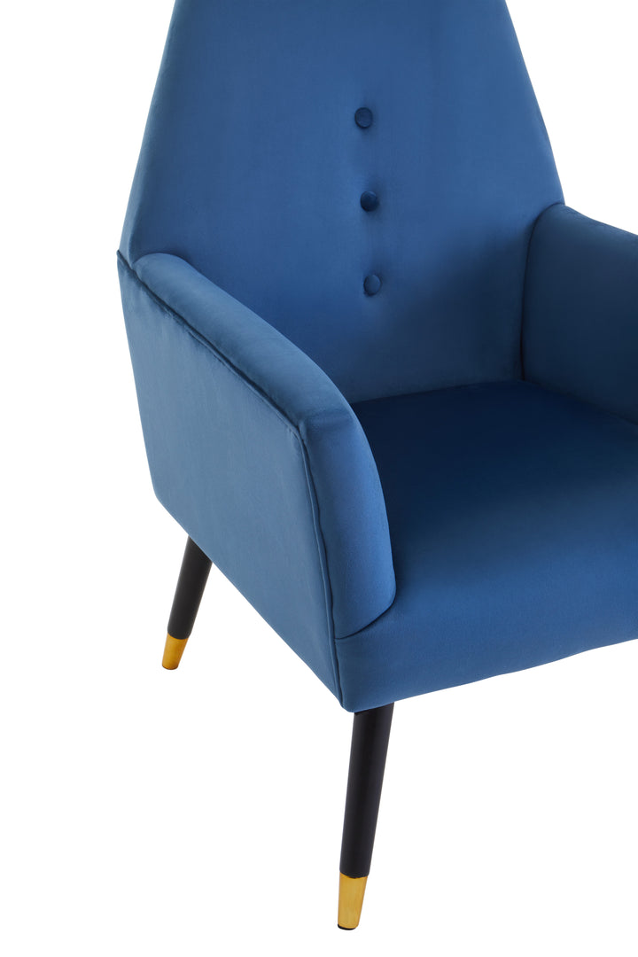 Loretta Button-Tufted Velvet Chair – Midnight Blue