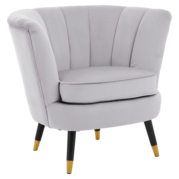 Loretta Shell-Inspired Accent Chair in Grey Velvet