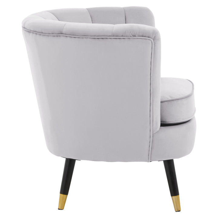 Loretta Shell-Inspired Accent Chair in Grey Velvet