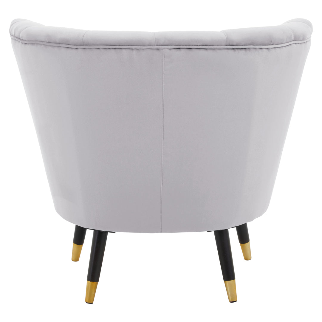 Loretta Shell-Inspired Accent Chair in Grey Velvet