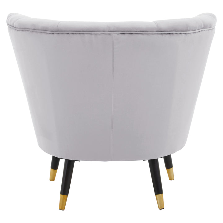 Loretta Shell-Inspired Accent Chair in Grey Velvet