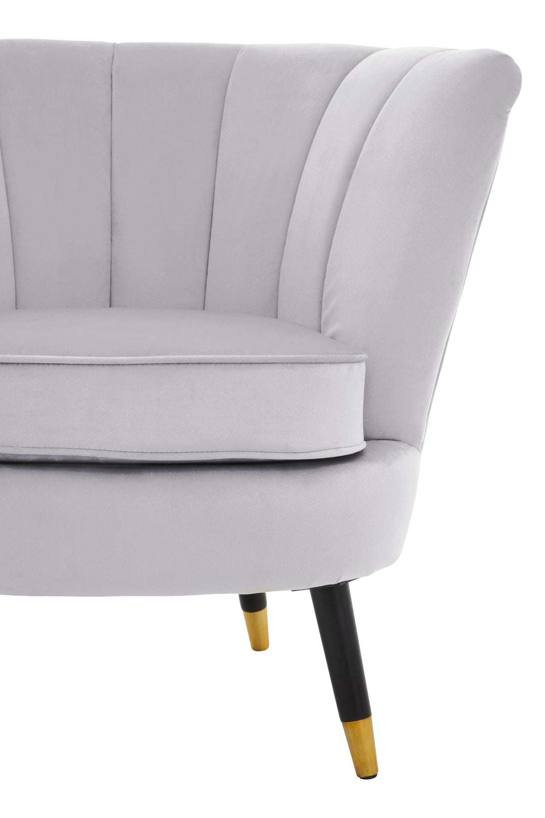 Loretta Shell-Inspired Accent Chair in Grey Velvet