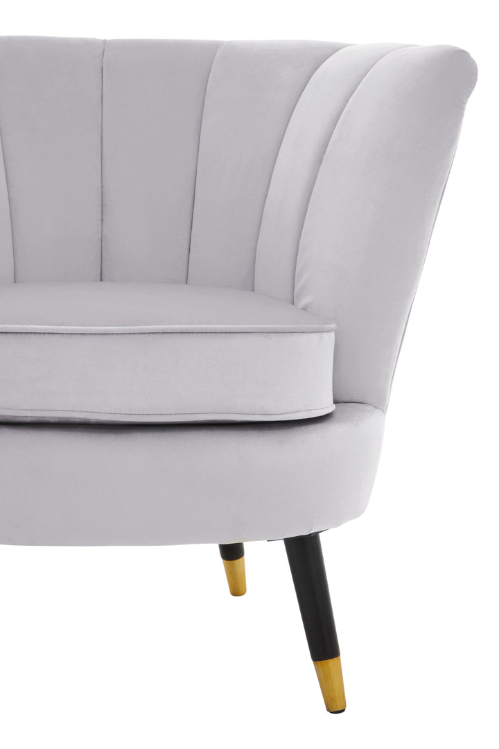 Loretta Shell-Inspired Accent Chair in Grey Velvet