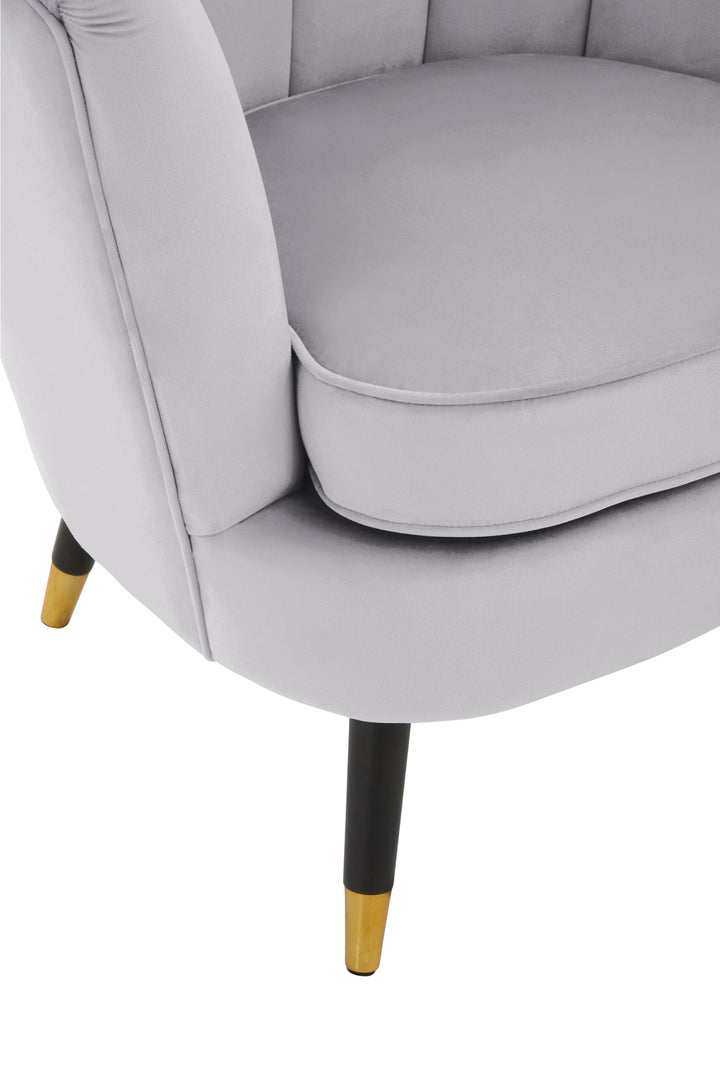 Loretta Shell-Inspired Accent Chair in Grey Velvet