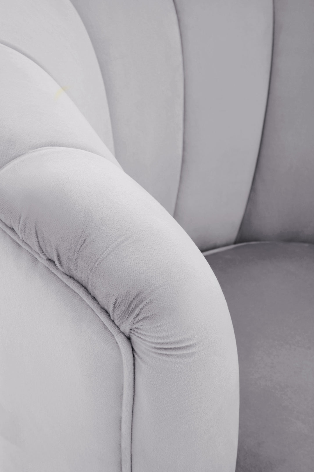 Loretta Shell-Inspired Accent Chair in Grey Velvet
