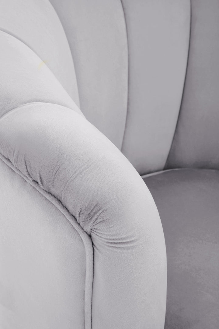 Loretta Shell-Inspired Accent Chair in Grey Velvet