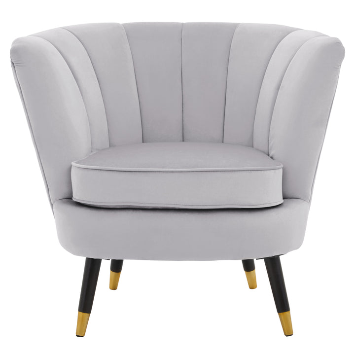 Loretta Shell-Inspired Accent Chair in Grey Velvet