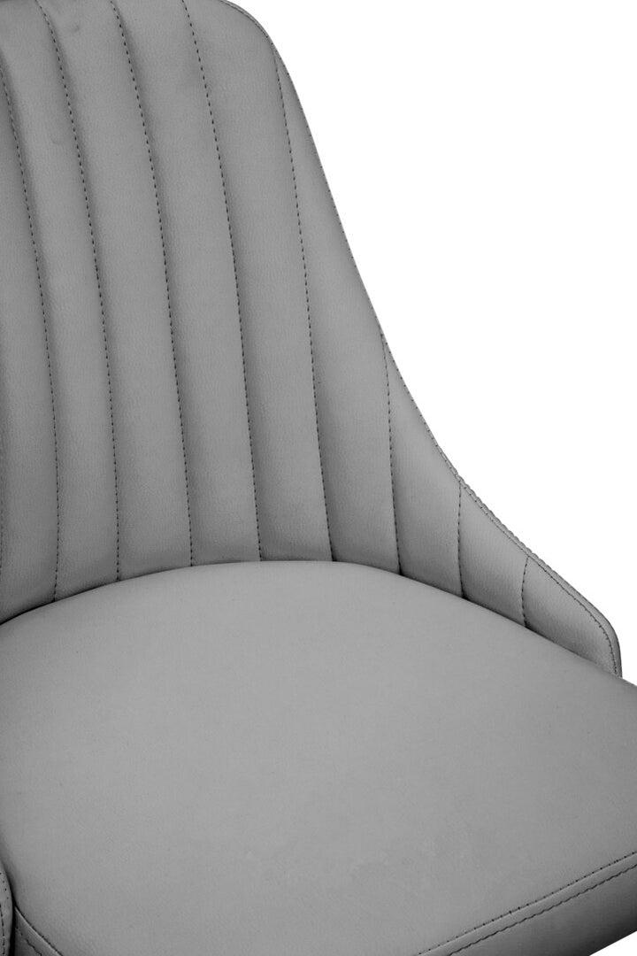 Monet Grey Leather Effect Home Office Chair with Chrome Base