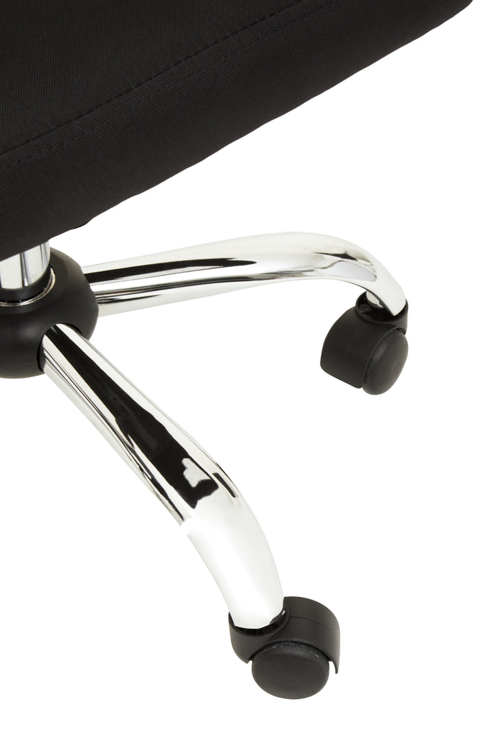 Brent Black Faux Leather Office Chair with Chrome Base