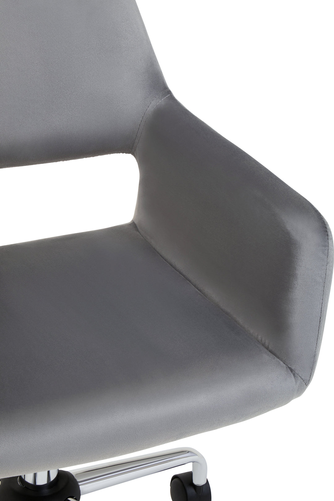 Brent Grey Velvet Chrome Base Office Chair