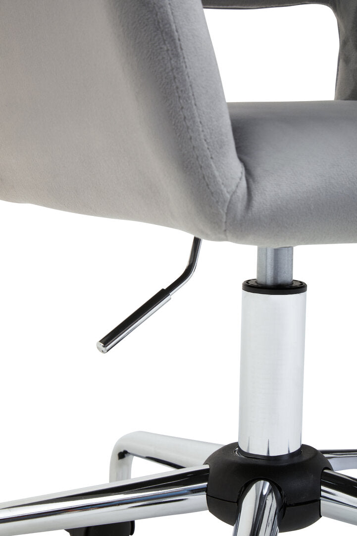 Monet Home Office Chair – Grey Velvet & Chrome