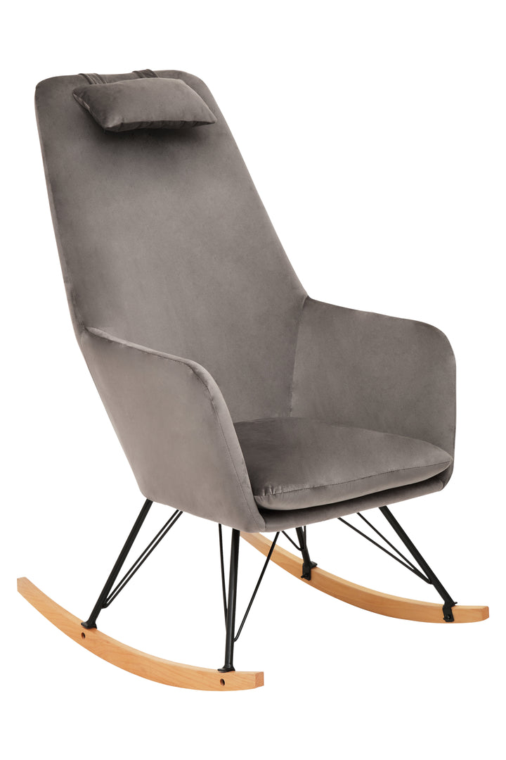 Stockholm Grey Velvet Rocking Chair