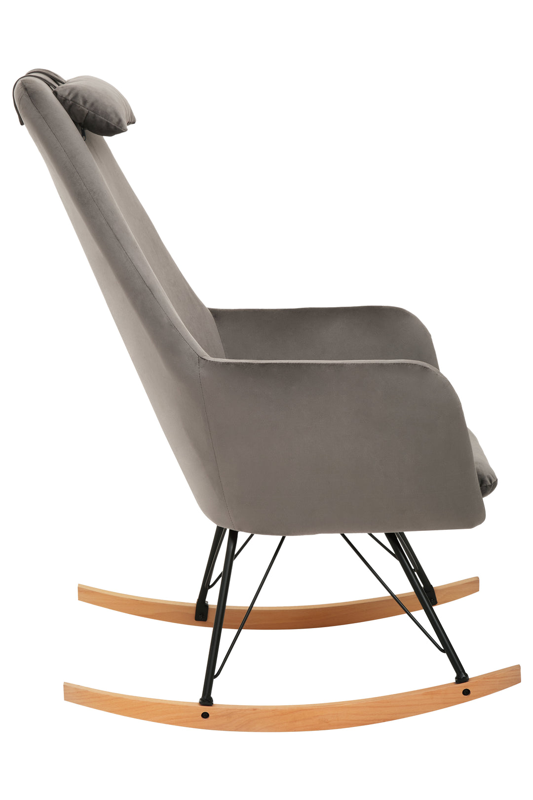 Stockholm Grey Velvet Rocking Chair