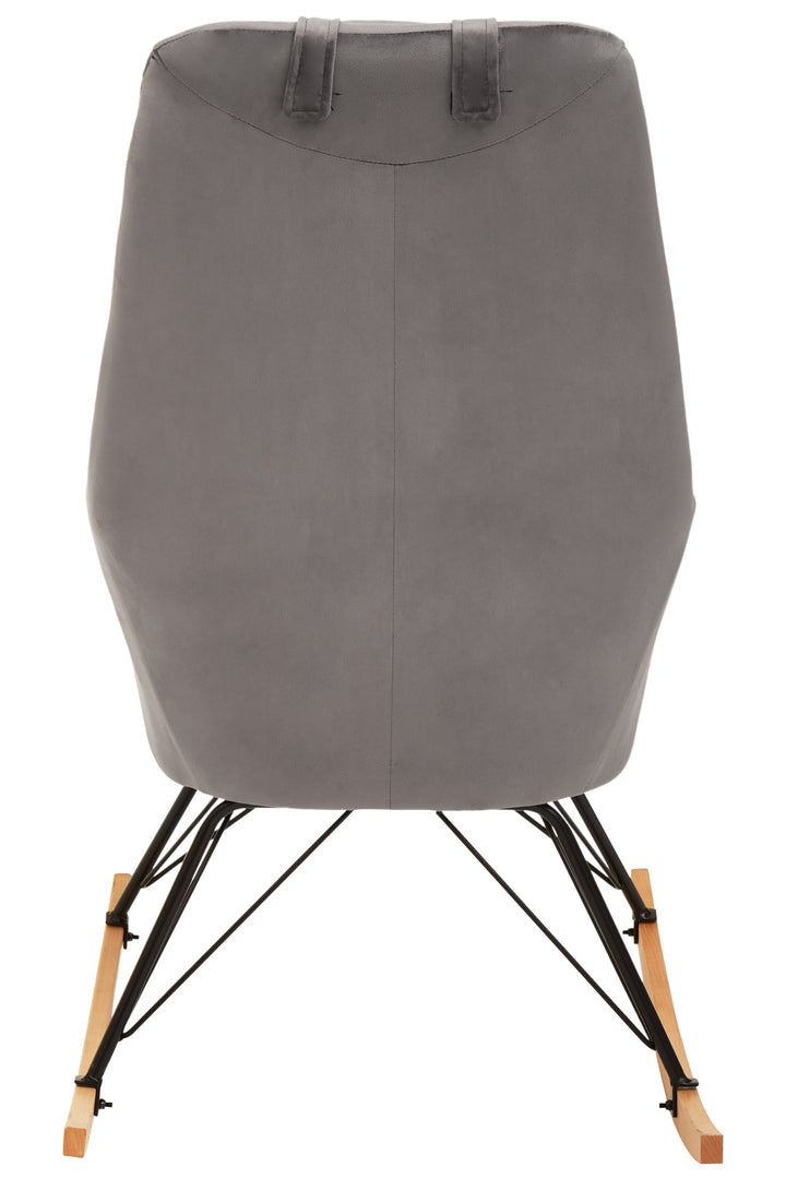 Stockholm Grey Velvet Rocking Chair