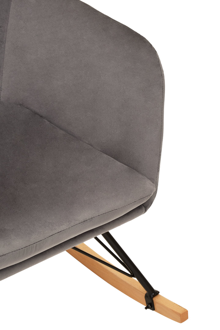 Stockholm Grey Velvet Rocking Chair