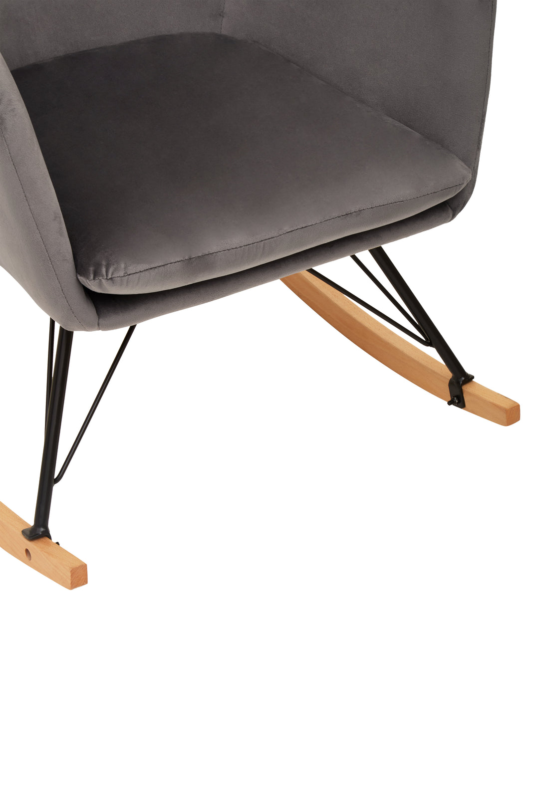 Stockholm Grey Velvet Rocking Chair
