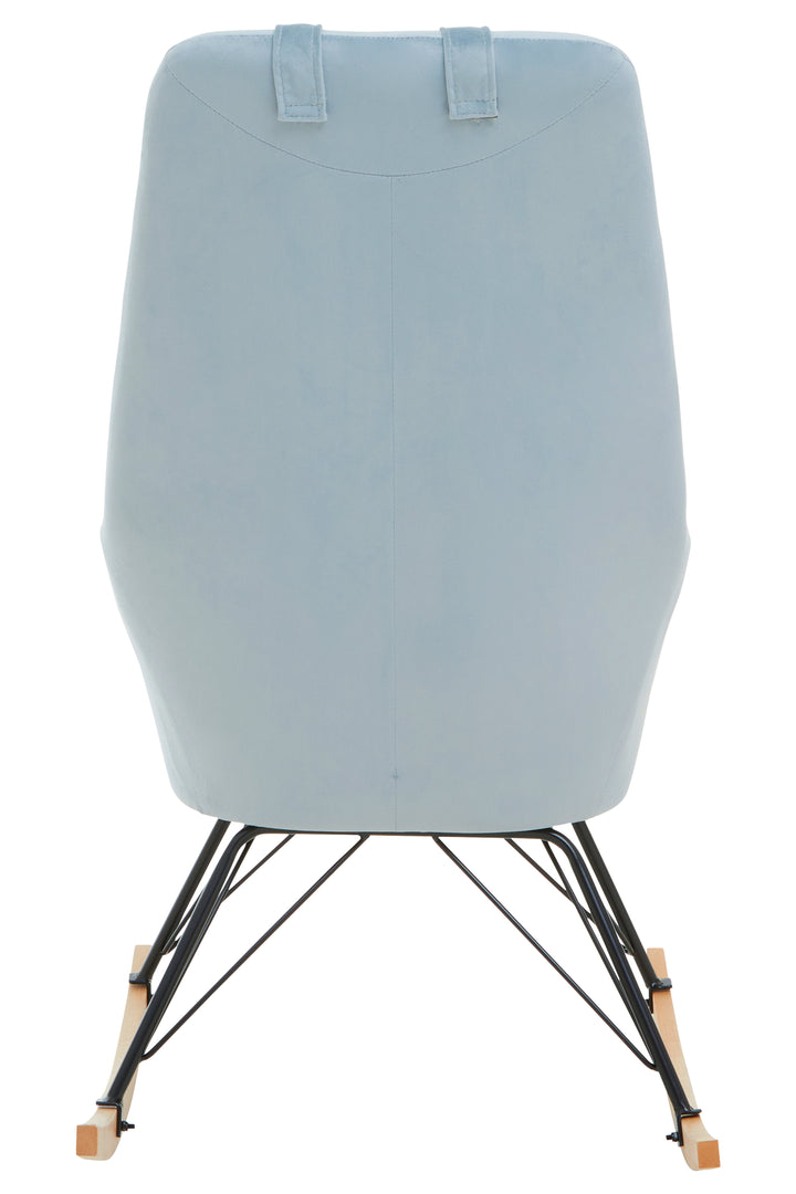 Stockholm Blue Velvet Rocking Chair