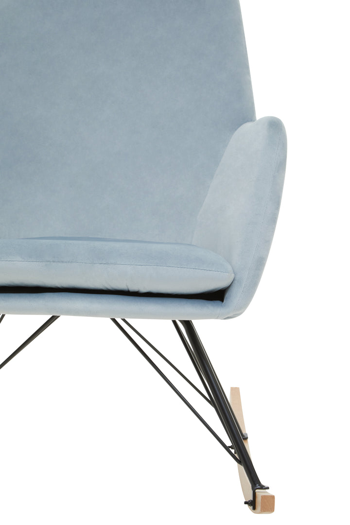 Stockholm Blue Velvet Rocking Chair