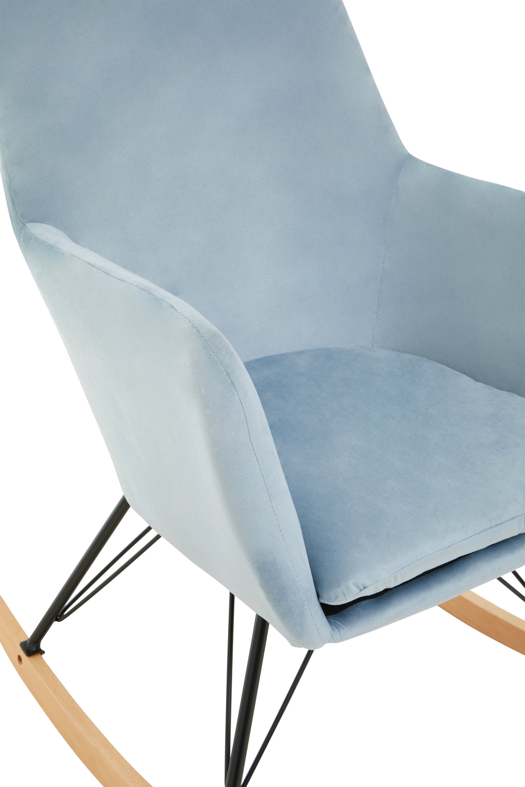 Stockholm Blue Velvet Rocking Chair