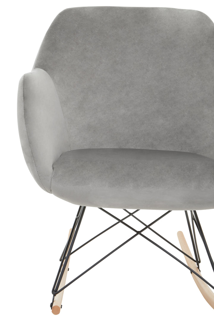 Stockholm Small Grey Velvet Rocking Chair
