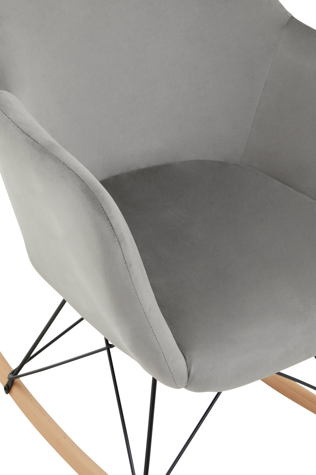 Stockholm Small Grey Velvet Rocking Chair