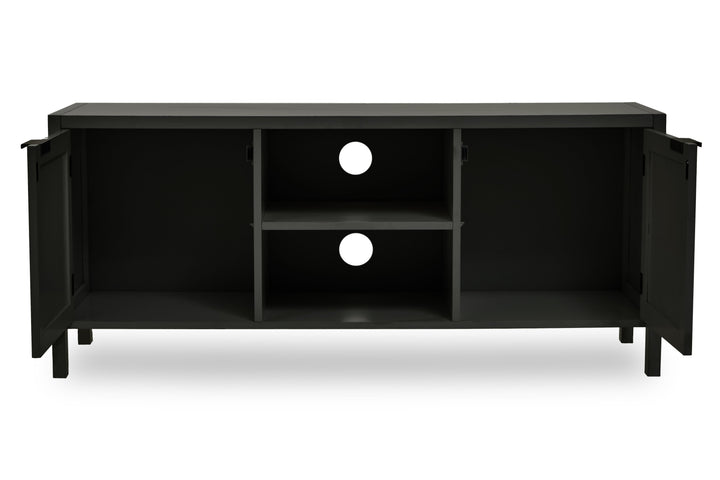 Sherman Media Unit in Black Wood Finish