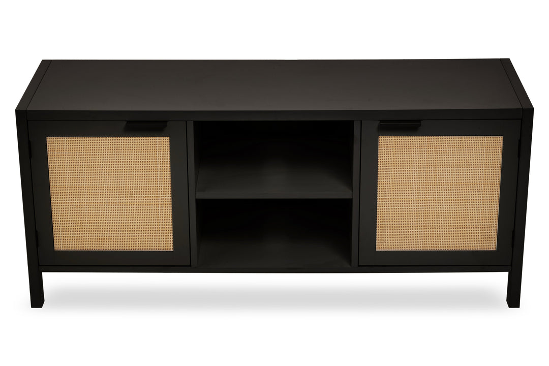 Sherman Media Unit in Black Wood Finish