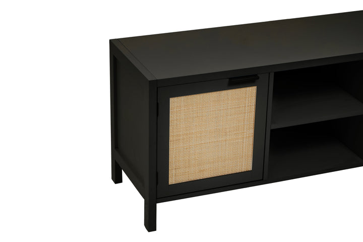 Sherman Media Unit in Black Wood Finish