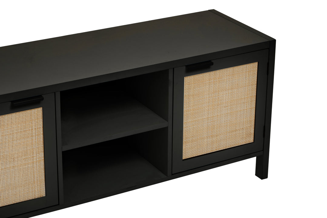 Sherman Media Unit in Black Wood Finish