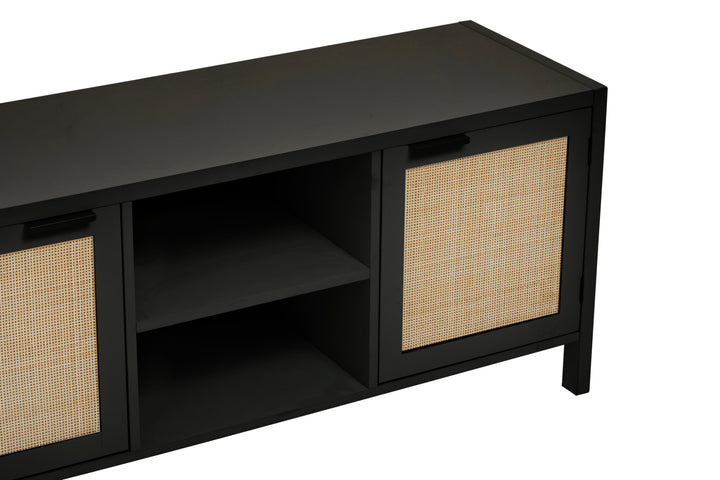 Sherman Media Unit in Black Wood Finish