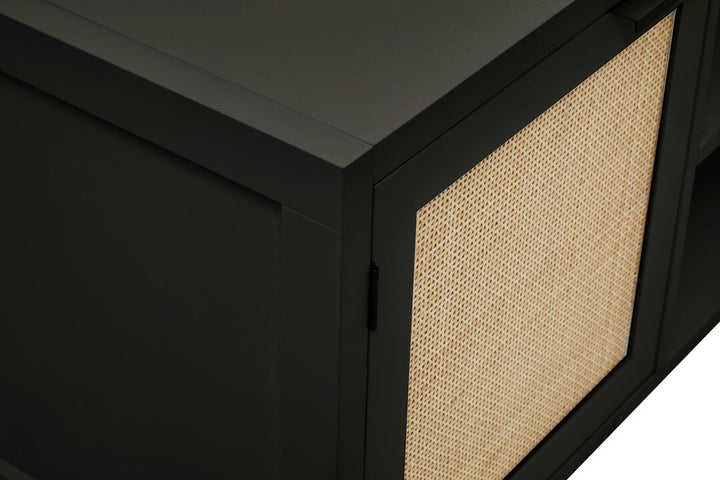 Godalming Black Wood Media Unit – Contemporary TV & Storage Unit