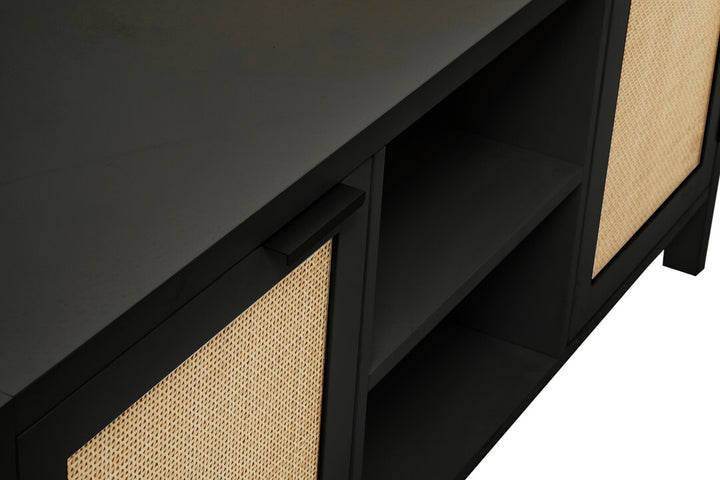 Godalming Black Wood Media Unit – Contemporary TV & Storage Unit