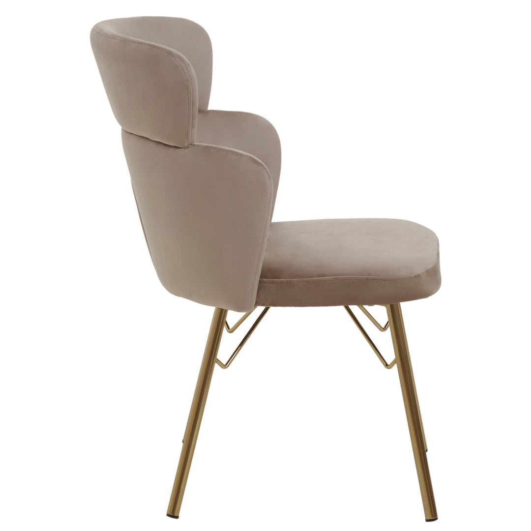 Veneto Plush Mink Velvet Accent Chair