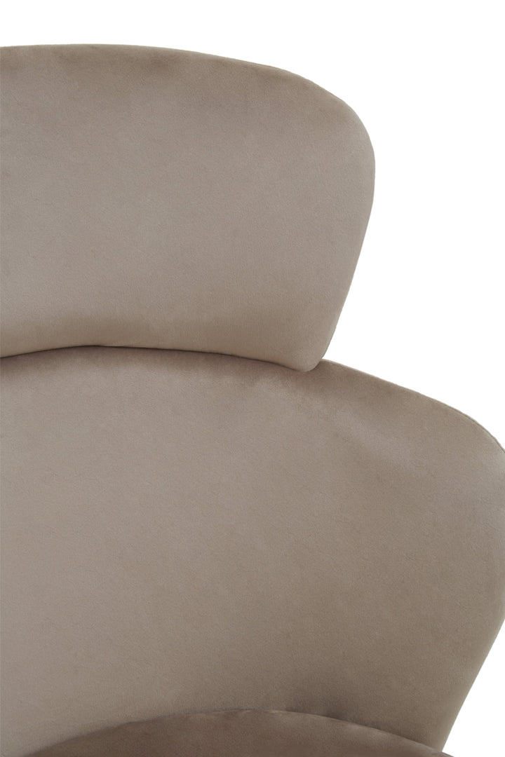 Veneto Plush Mink Velvet Accent Chair