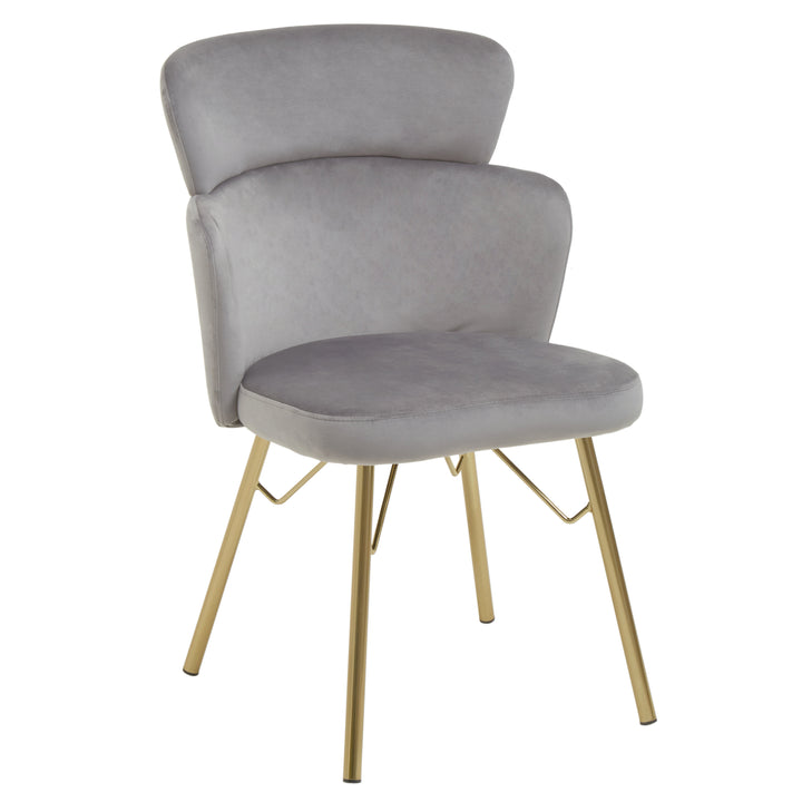 Veneto Elegant Grey Velvet Upholstered Chair