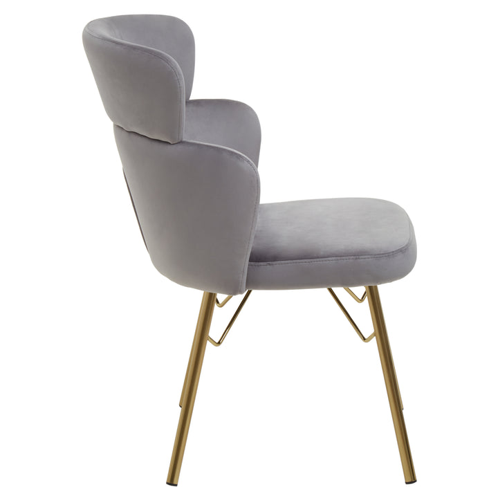 Veneto Elegant Grey Velvet Upholstered Chair