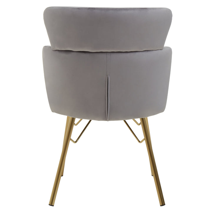 Veneto Elegant Grey Velvet Upholstered Chair