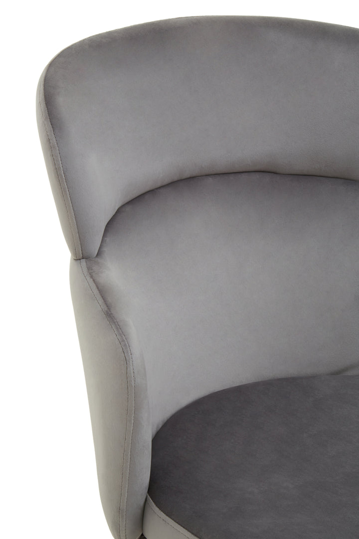 Veneto Elegant Grey Velvet Upholstered Chair