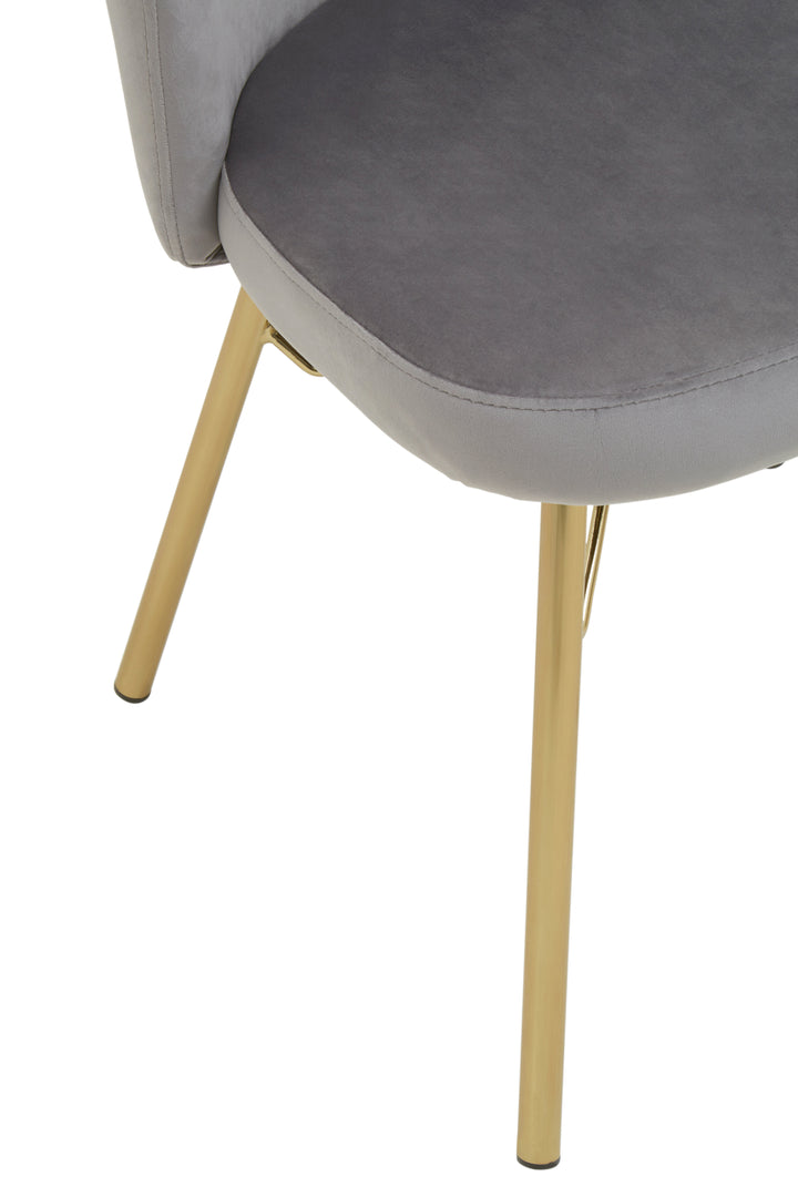 Veneto Elegant Grey Velvet Upholstered Chair