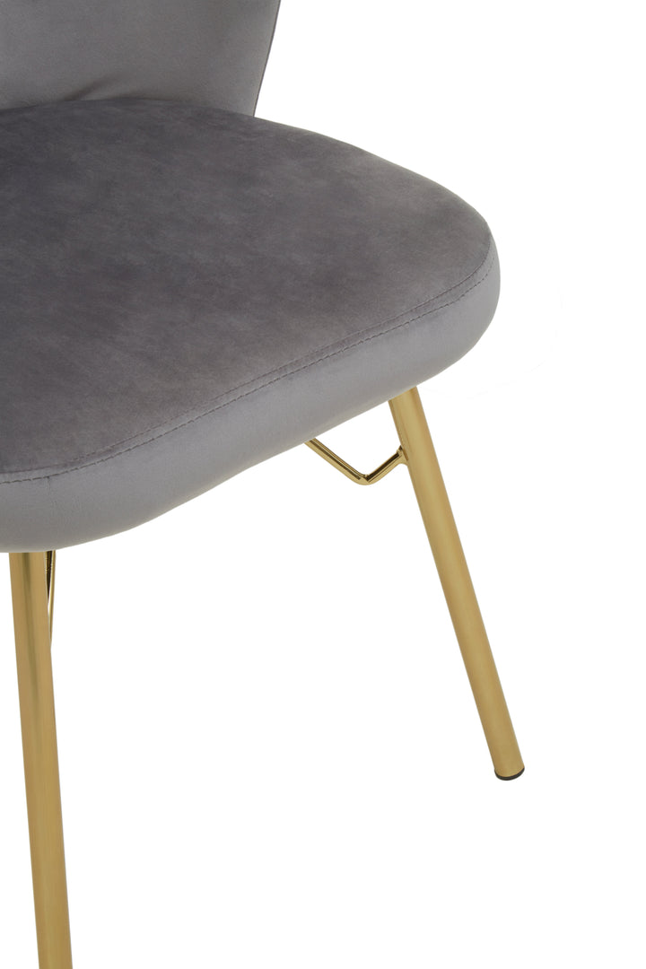 Veneto Elegant Grey Velvet Upholstered Chair