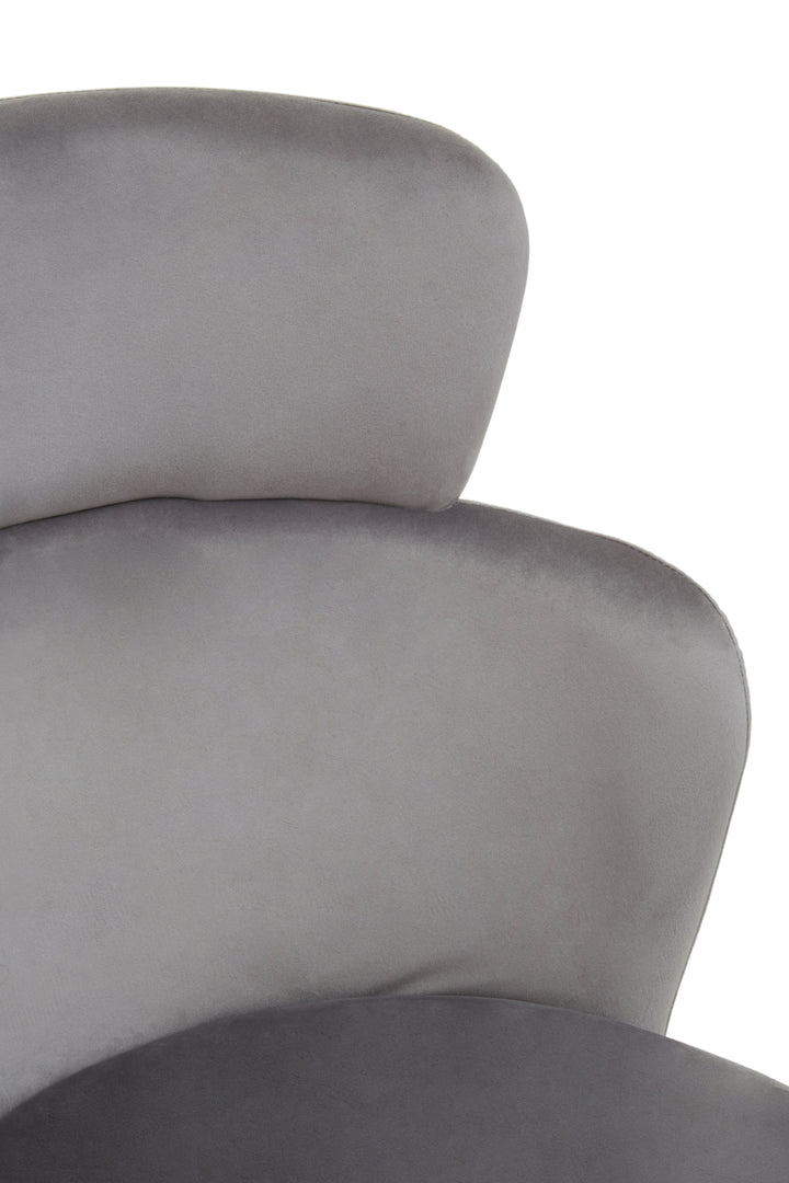 Veneto Elegant Grey Velvet Upholstered Chair